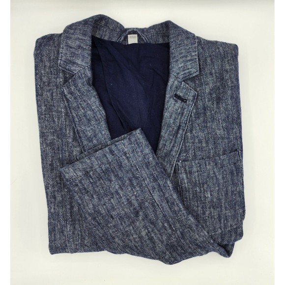 Goodfellow Men's Linen Blazer Sport Jacket Blue Casual Work Sz Large Pre Owned - Picture 1 of 13